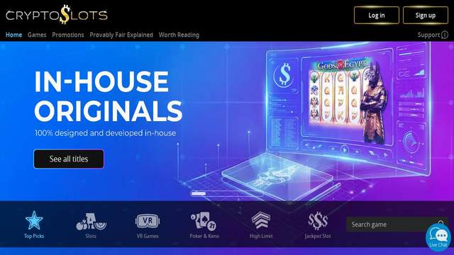 CryptoSlots casino screenshot